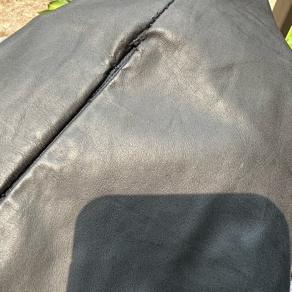 Jill Stuart Genuine Leather Mini Skirt Black Charcoal Gray Lightweight Sz 4 - Picture 8 of 9